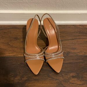 Zara Tan Strappy Stone Women's Heels